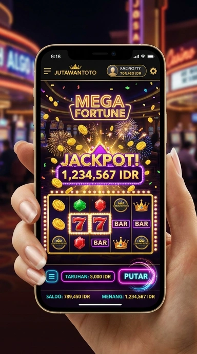 Tampilan antarmuka aplikasi jutawantoto yang user-friendly.